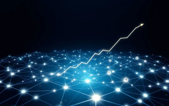 Graphic representing the record-breaking surge in daily Ethereum wallet creation on the blockchain network.