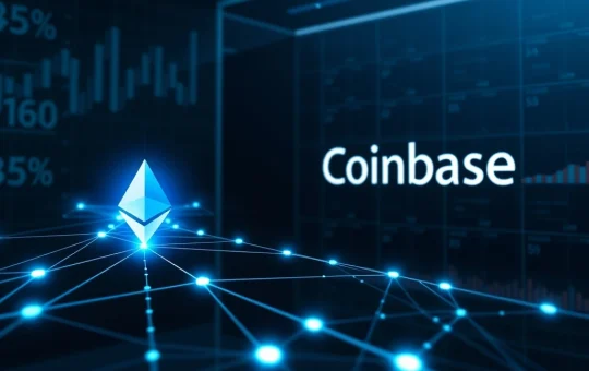 Illustration of a major Ethereum whale transaction moving to the Coinbase exchange impacting market liquidity.