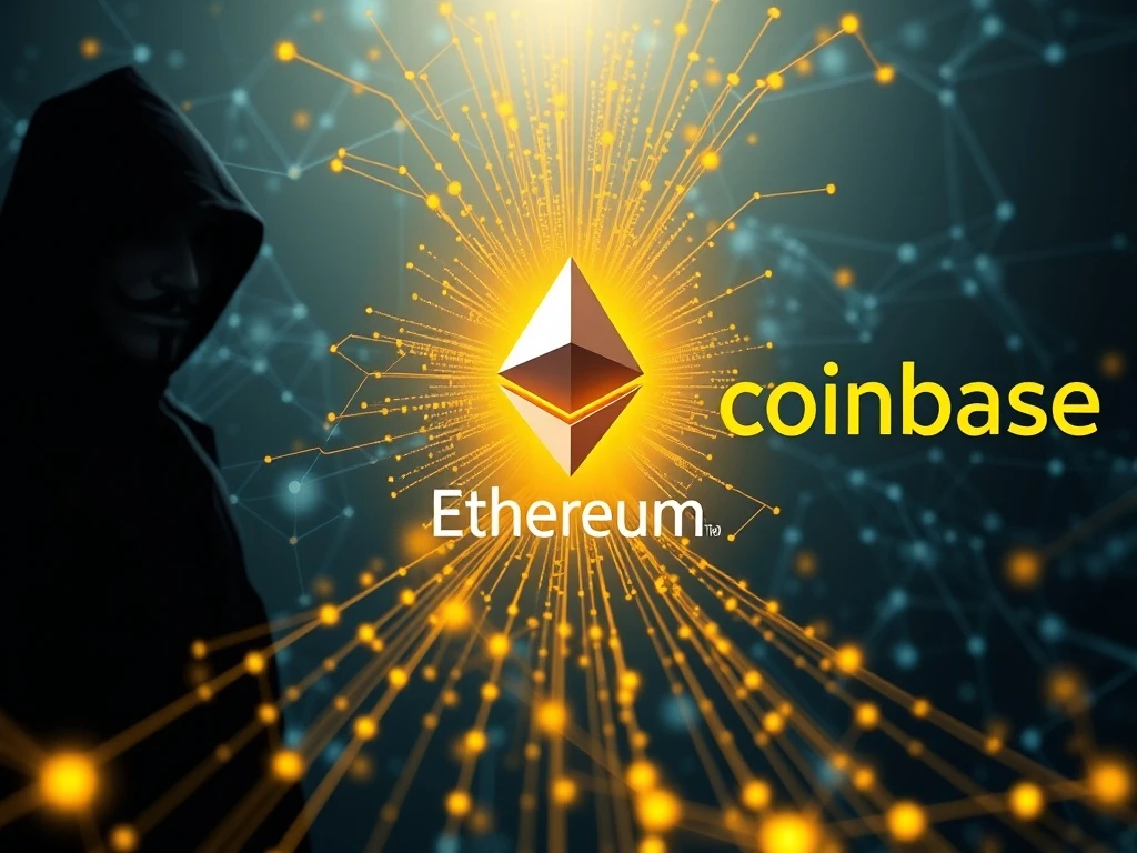 Visualization of a major Ethereum whale transaction moving to the Coinbase exchange