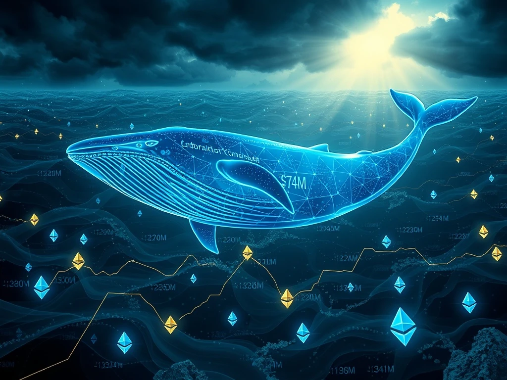Ethereum whales accumulating $74 million in ETH during market downturn, analyzing price impact and whale behavior.