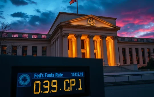 The Federal Reserve building symbolizes the FOMC's decision to hold interest rates steady amid economic uncertainty.