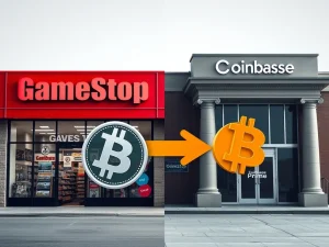 Conceptual image of GameStop's potential Bitcoin treasury sale to Coinbase Prime, analyzed by CryptoQuant.