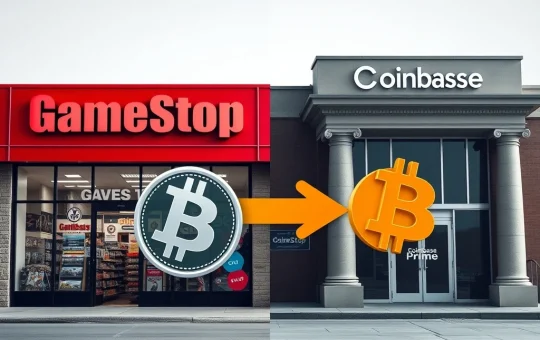 Conceptual image of GameStop's potential Bitcoin treasury sale to Coinbase Prime, analyzed by CryptoQuant.