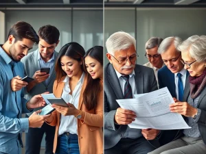 Illustration of the generational divide in cryptocurrency trust between younger and older Americans