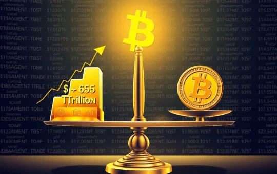 Gold market cap surge versus Bitcoin value comparison in historic single-day rally.