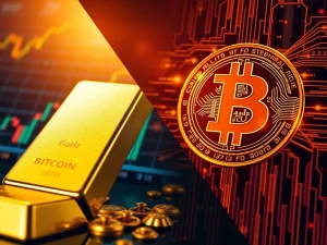 Gold market cap surge comparison with Bitcoin value as precious metals rally
