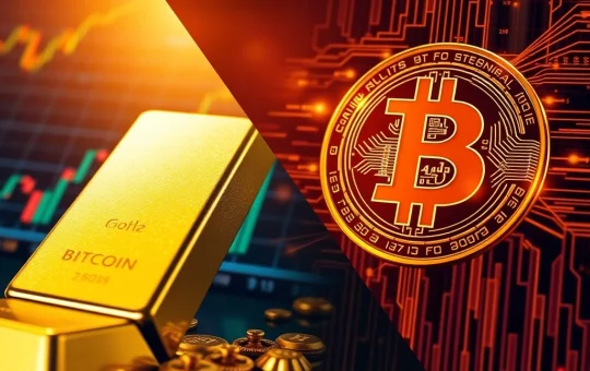 Gold market cap surge comparison with Bitcoin value as precious metals rally