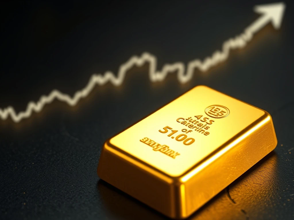 Gold bullion bar representing the record-breaking gold price surge to $5,200 per ounce.