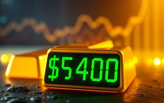 Gold price reaches a historic all-time high above $5,400 per ounce.