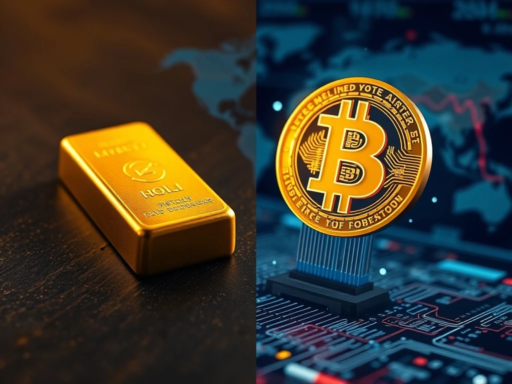Analysis of the gold price surge versus Bitcoin's consolidation as safe haven demand shifts in 2026.