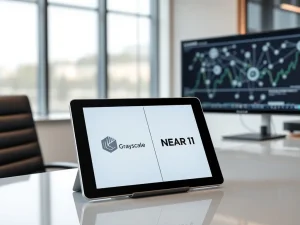 Conceptual image representing Grayscale's SEC filing for a Near Protocol ETF and its market implications.