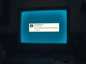 Hal Finney's historic Running Bitcoin tweet that launched the Bitcoin network