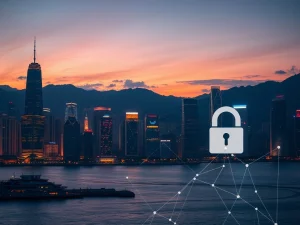 Hong Kong skyline symbolizing the launch of its first regulated stablecoin licenses for a secure digital financial ecosystem.