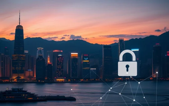 Hong Kong skyline symbolizing the launch of its first regulated stablecoin licenses for a secure digital financial ecosystem.