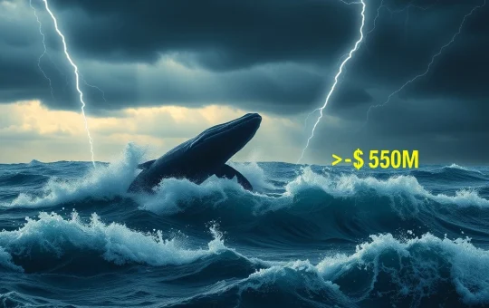 Hyperliquid whale suffers a massive $50 million loss on leveraged cryptocurrency trades during market downturn.