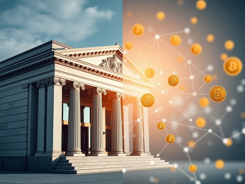 JPMorgan stablecoin analysis contrasting traditional banking concerns with digital dollar token innovation