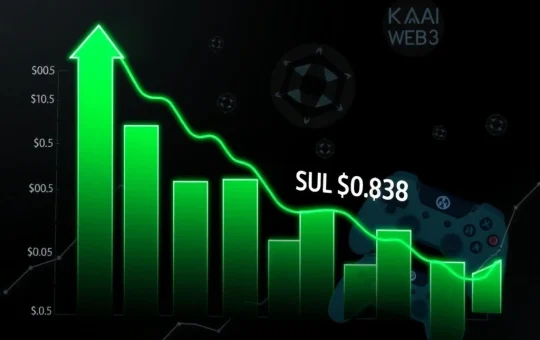 KAIA cryptocurrency price chart showing 39% surge toward $0.10 resistance level