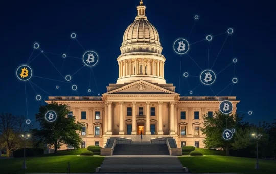 Kansas State Capitol with Bitcoin reserve legislation analysis showing state cryptocurrency adoption