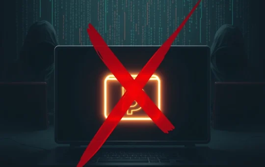 A digital illustration representing a $282 million crypto heist through social engineering and cybersecurity failure.