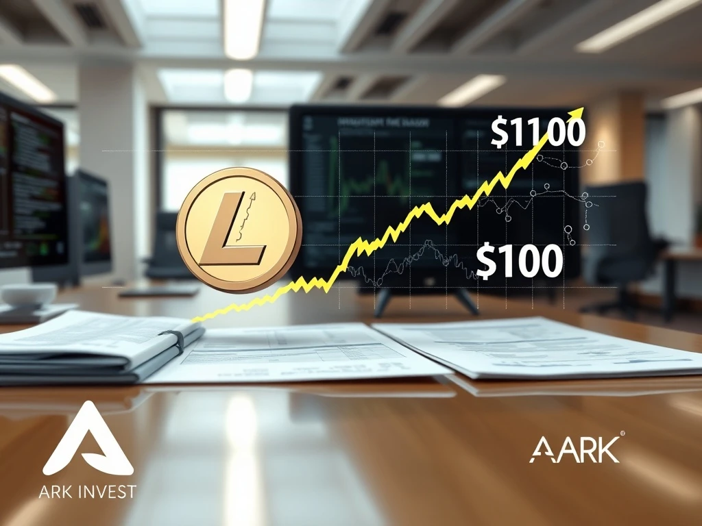 Litecoin price analysis showing potential $100 breakthrough following ARK Invest ETF filing for institutional exposure
