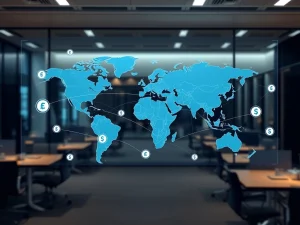 LSEG DiSH digital payment platform interface showing global transaction network with crypto and traditional currency support