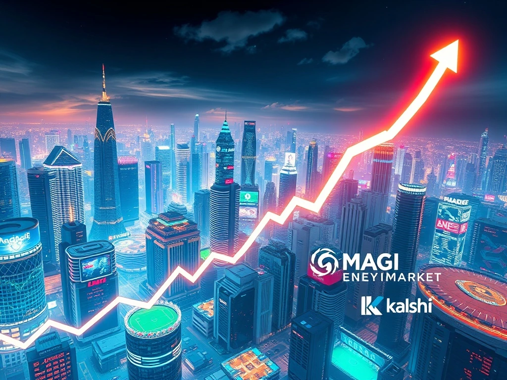 Visualization of the speculation supercycle concept showing finance and entertainment merging in the crypto space.