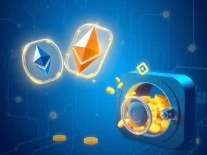 Conceptual visualization of a Metalpha-linked Ethereum withdrawal from crypto exchanges to cold storage