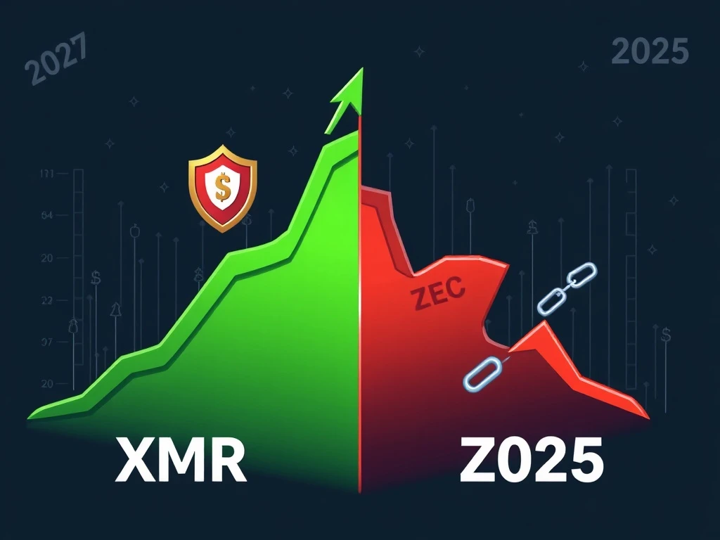 Monero XMR price surge versus Zcash decline in 2025 cryptocurrency market analysis