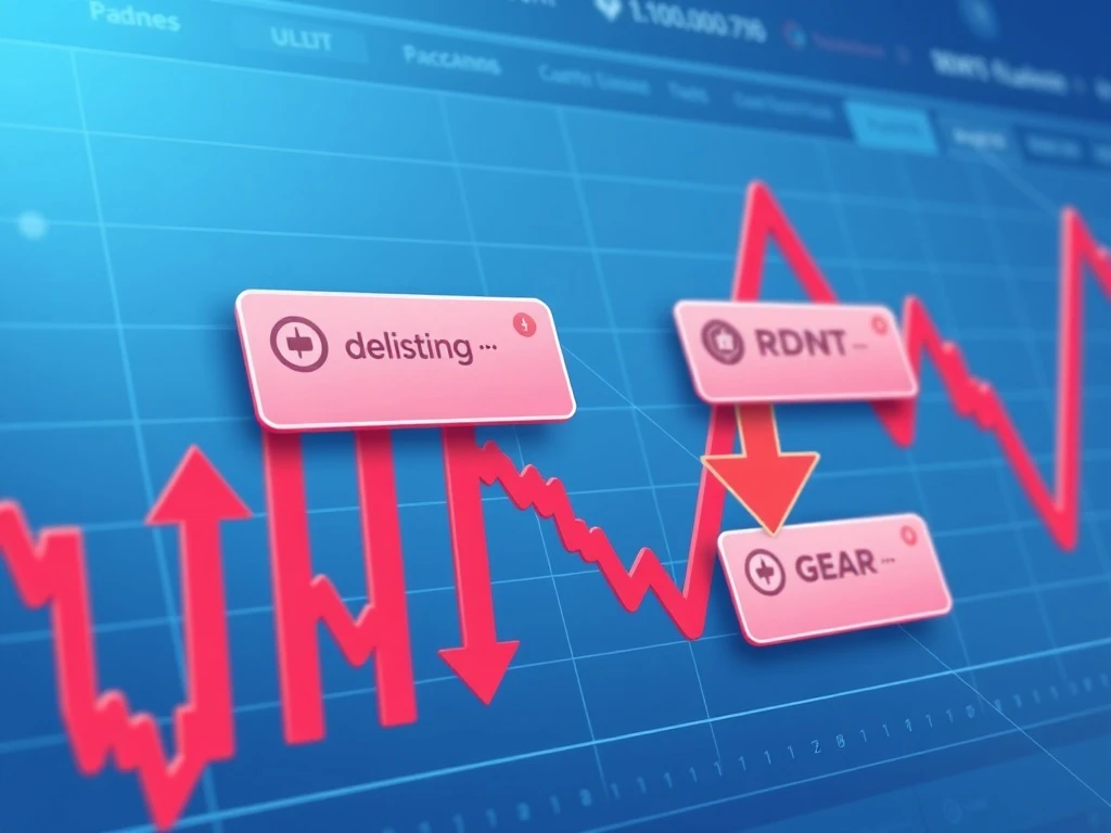 OKX cryptocurrency exchange delisting tokens ULTI and RDNT from its trading platform in 2025.