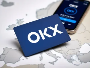 The new OKX stablecoin payment card for European users, issued via Monavate on the Mastercard network.