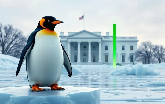 PENGUIN memecoin price surge analysis following White House social media activity.