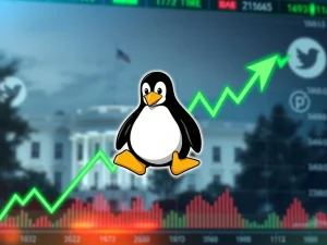 Analysis of the PENGUIN token's 564% price surge following a White House social media post, highlighting crypto market volatility.