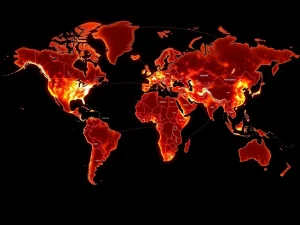 Global map visualization showing uneven cryptocurrency adoption patterns across different world regions