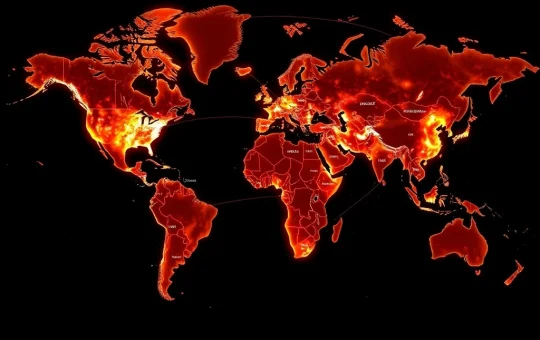 Global map visualization showing uneven cryptocurrency adoption patterns across different world regions