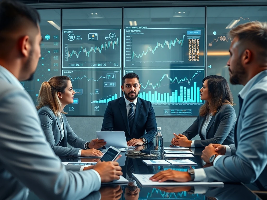 Financial executives analyzing PwC report data showing institutional crypto adoption reaching irreversible stage