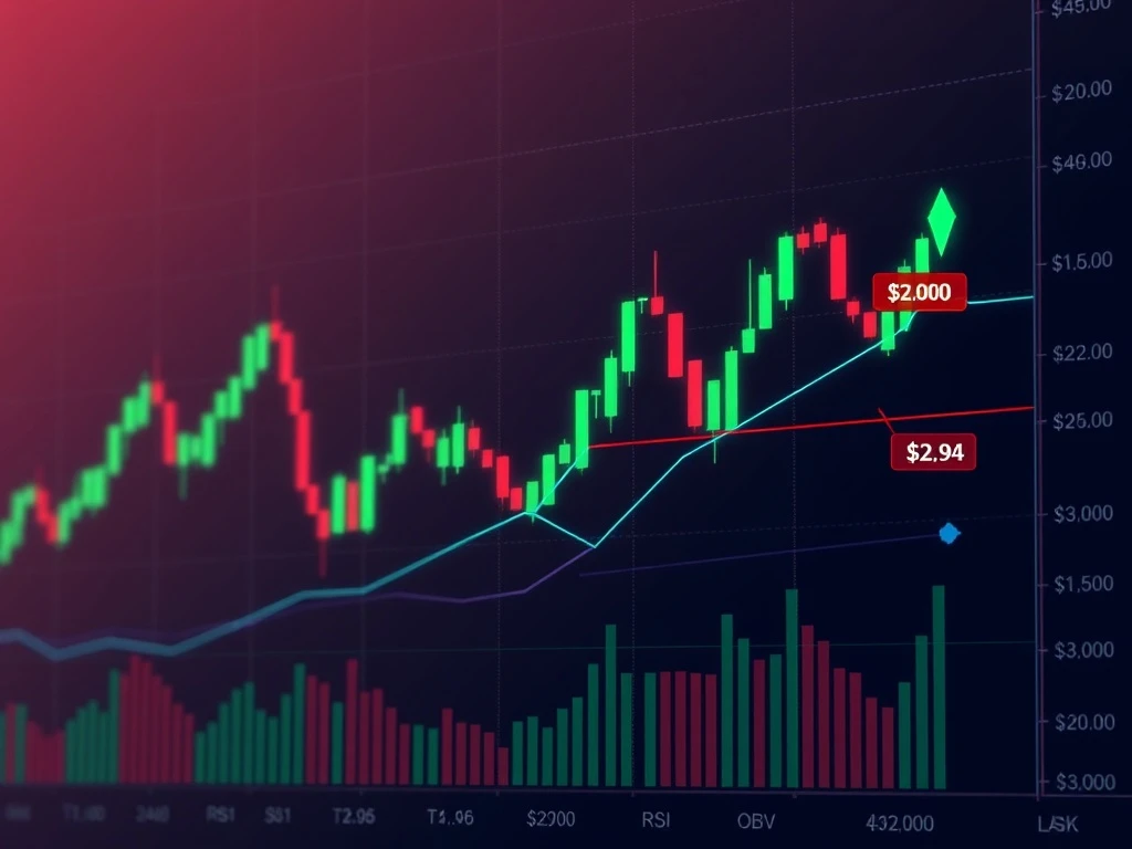 Render RENDER cryptocurrency technical analysis chart showing critical $2 support level holding against market pressure