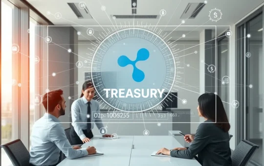 Ripple Treasury platform interface showing blockchain integration for corporate financial management