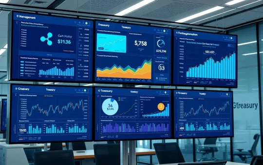 Ripple's new corporate treasury platform dashboard showing integrated cash and digital asset management