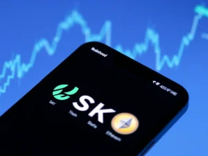Robinhood app listing SKY cryptocurrency for spot trading on a smartphone interface