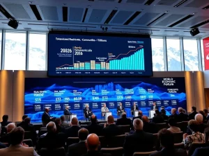 RWA tokenization discussion at the 2026 World Economic Forum in Davos with industry leaders and regulators.