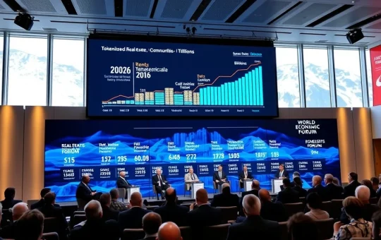 RWA tokenization discussion at the 2026 World Economic Forum in Davos with industry leaders and regulators.