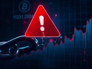 Illustration of the Saga blockchain exploit causing a security breach and stablecoin depegging.