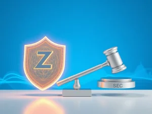 Symbolic representation of the SEC concluding its investigation into Zcash privacy coin regulation.