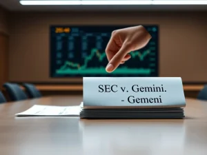 SEC drops Gemini lawsuit, symbolizing a potential shift in cryptocurrency regulation enforcement strategy.