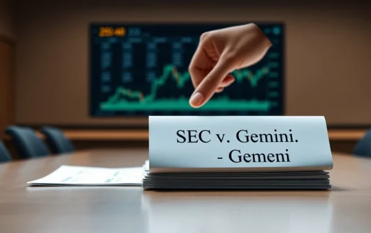 SEC drops Gemini lawsuit, symbolizing a potential shift in cryptocurrency regulation enforcement strategy.