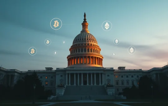 U.S. Capitol with digital overlay representing the Senate Agriculture Committee passing the crypto market structure bill