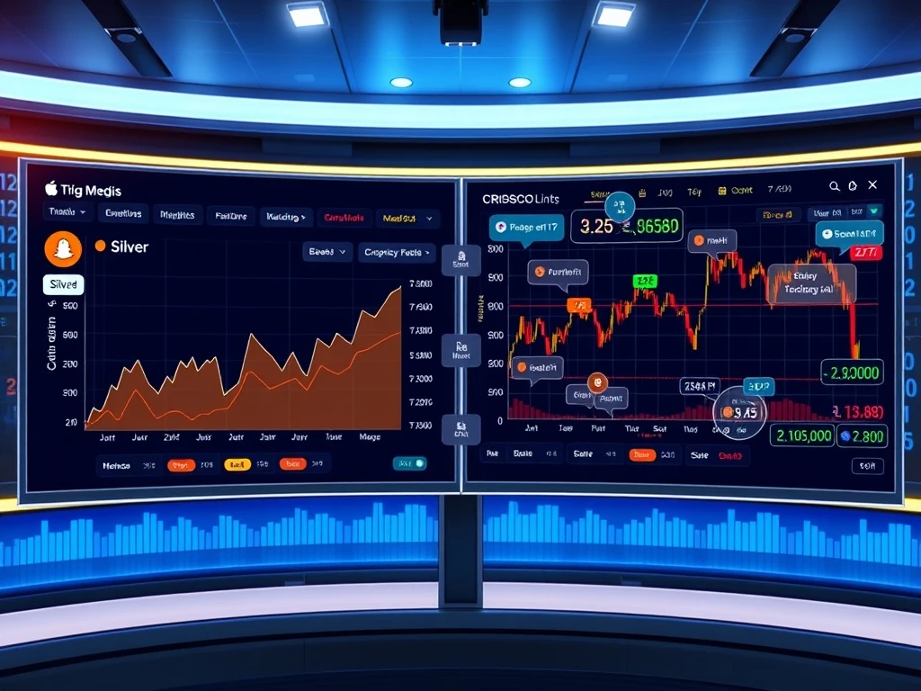 Santiment data visualization showing silver and gold social media hype surpassing cryptocurrency discussions in 2025 market analysis