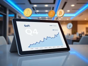 SoFi's record Q4 revenue growth chart with cryptocurrency integration analysis