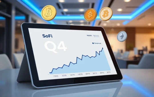 SoFi's record Q4 revenue growth chart with cryptocurrency integration analysis