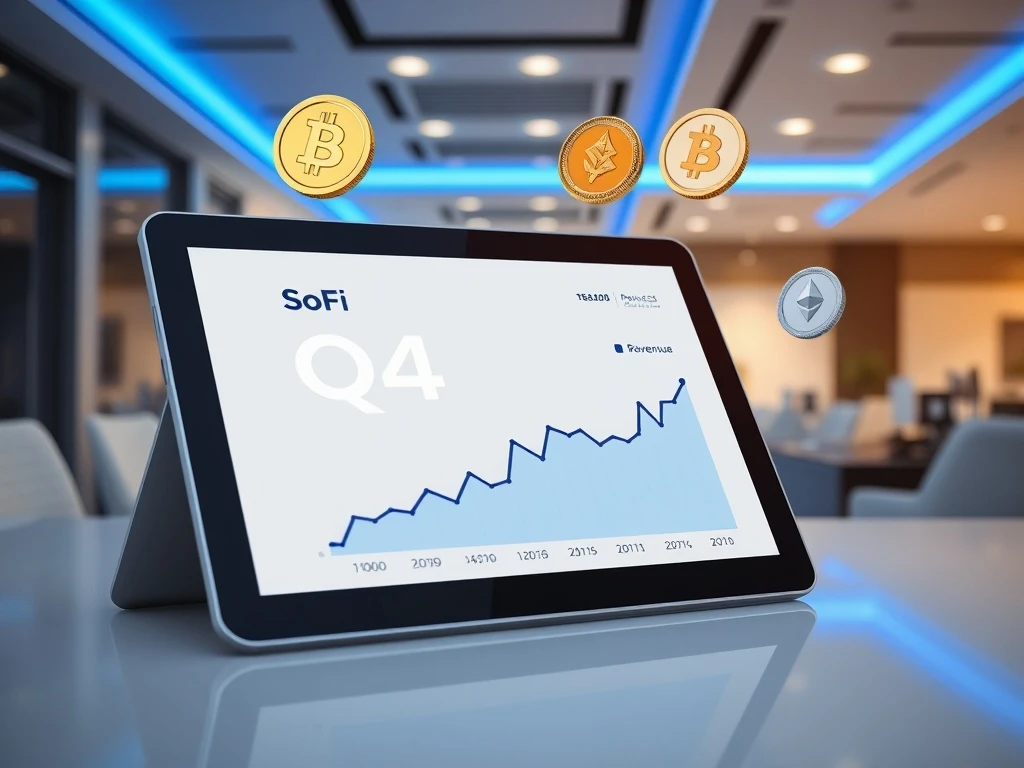 SoFi's record Q4 revenue growth chart with cryptocurrency integration analysis